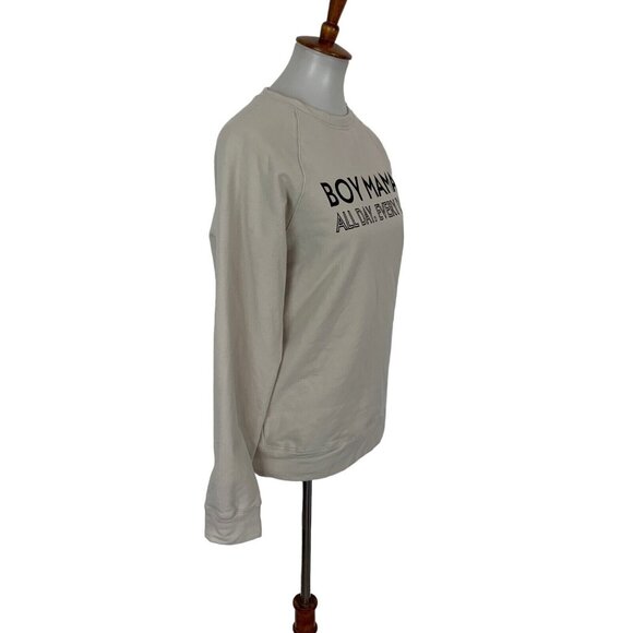 Sheshow Sweater Medium Ivory Bow Mama Graphic Crewneck Cozy Casual - Picture 3 of 6